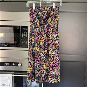 Black and Pink Ruched Swim Coverup